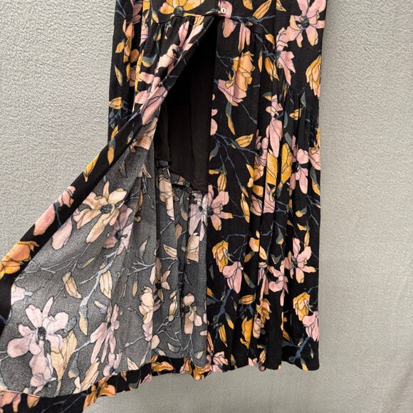 Free People Maxi Skirt Womens 2 Smooth Sailing Floral Front High Slit Button Up - Picture 6 of 13